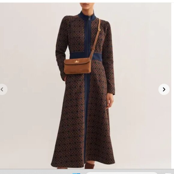 ME+EM's Travel Tailoring Graphic Jacquard Maxi Dress - Picture 1 of 9